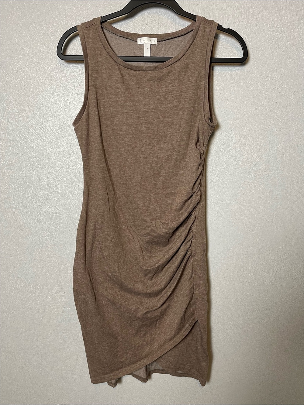Leith- Ruched Tank Dress in Taupe